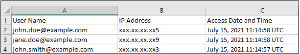 Sample Invalid Login report