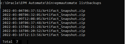 Sample Command Output