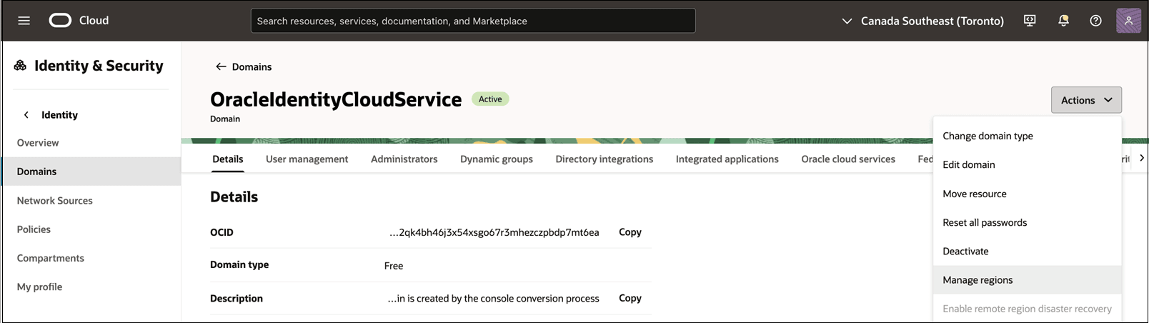 Select Manage regions to open Replicate regions page