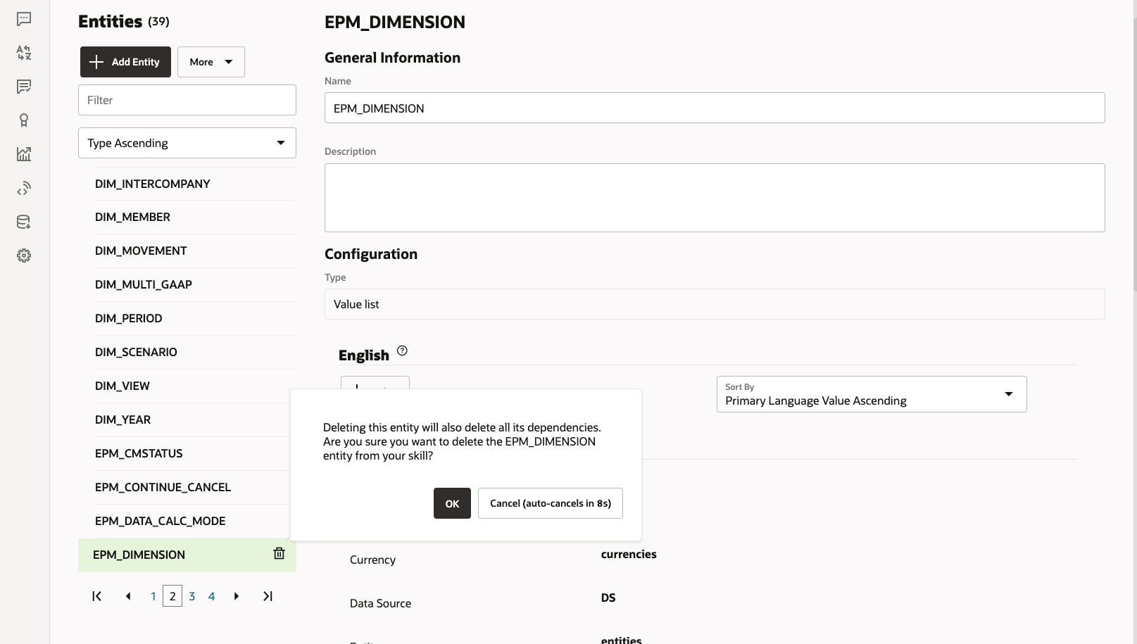 Remove EPM_DIMENSION from left column