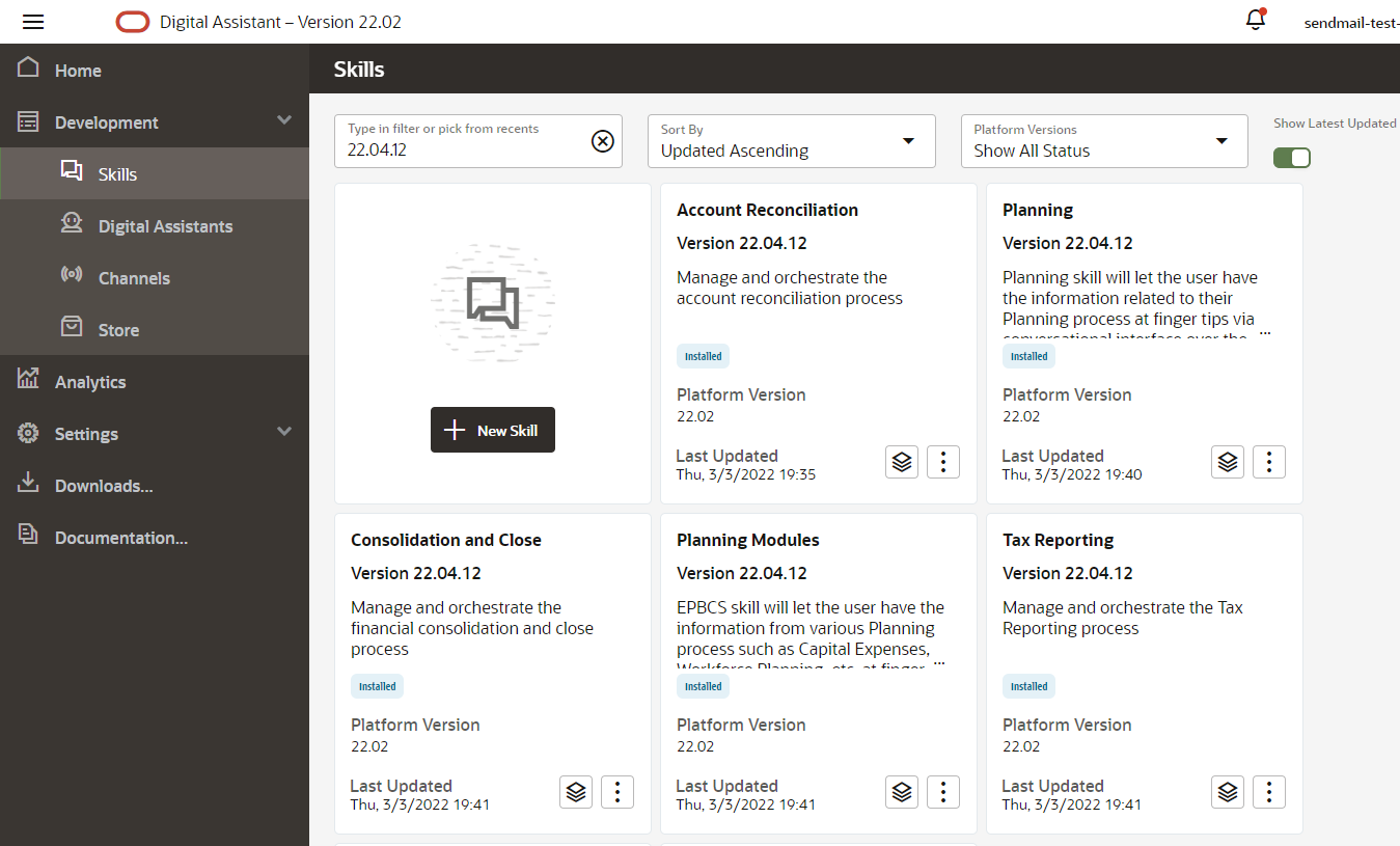 Skills in the Digital Assistant