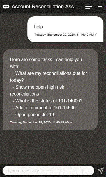 Help for the assistant for Account Reconciliation