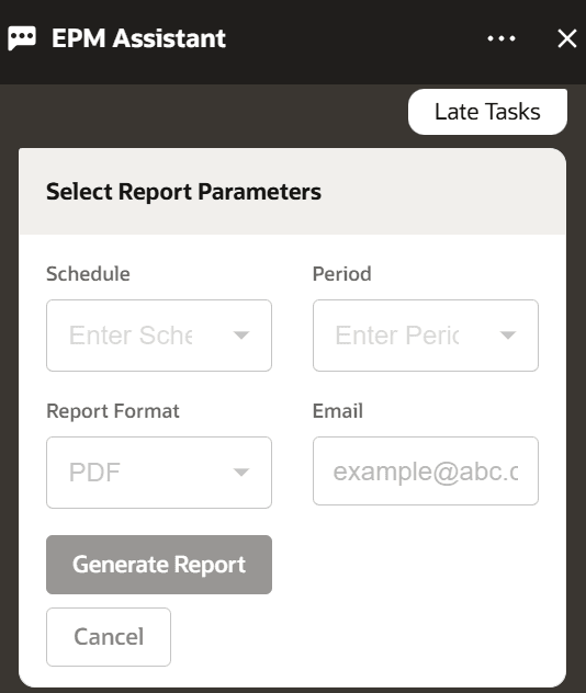 Generate Reports for Planning