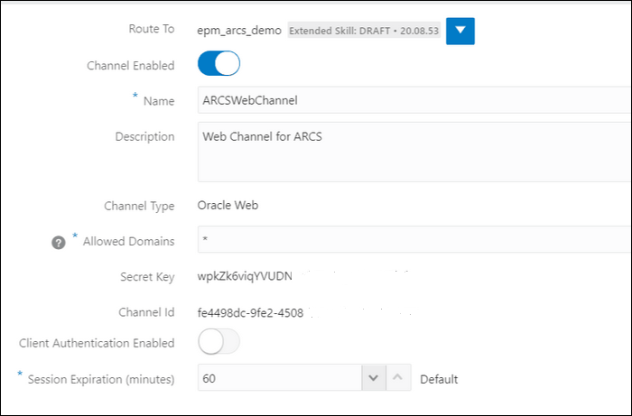 Example of filled in Create Channel dialog Example of filled in Create Channel dialog