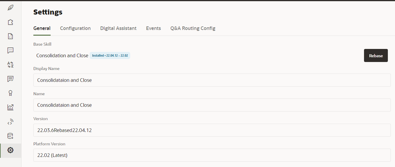 Rebase button from Settings