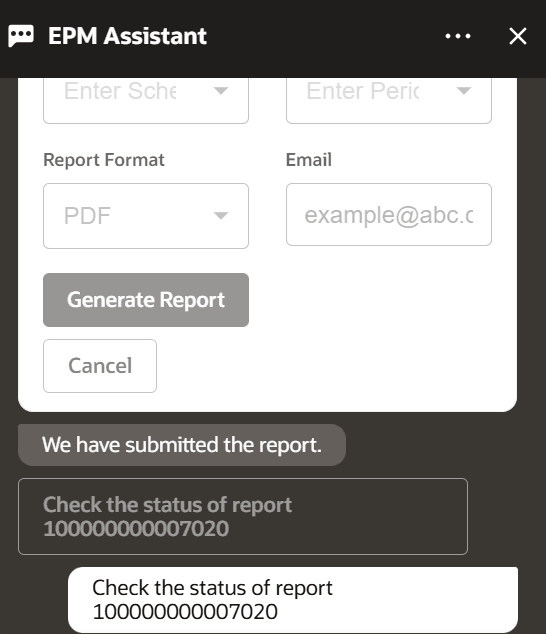Status of report Planning