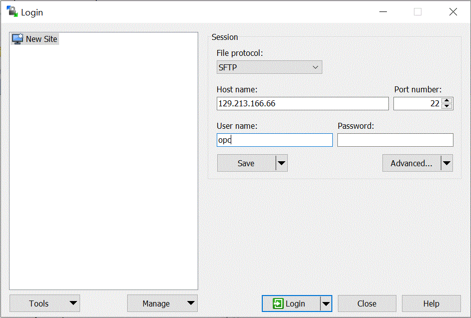Image shows the Login page.