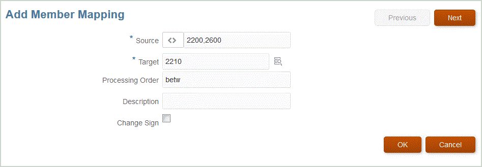 Image shows the Add Member Mapping screen.