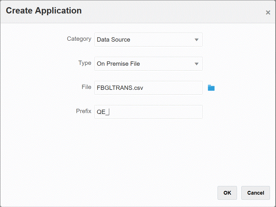 Image shows the Create Application page.