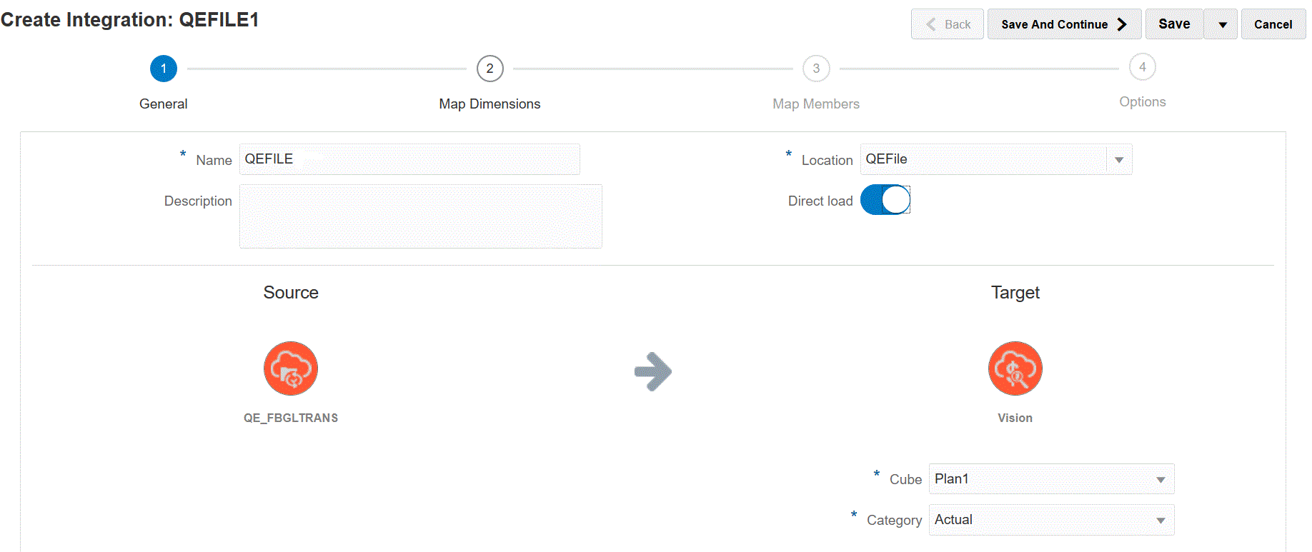 Image shows the Create Integration page.