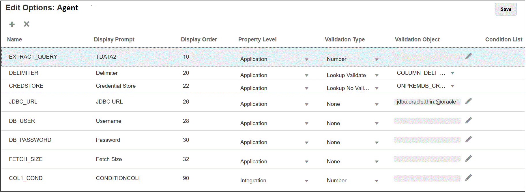 Image shows the Edit Options page.