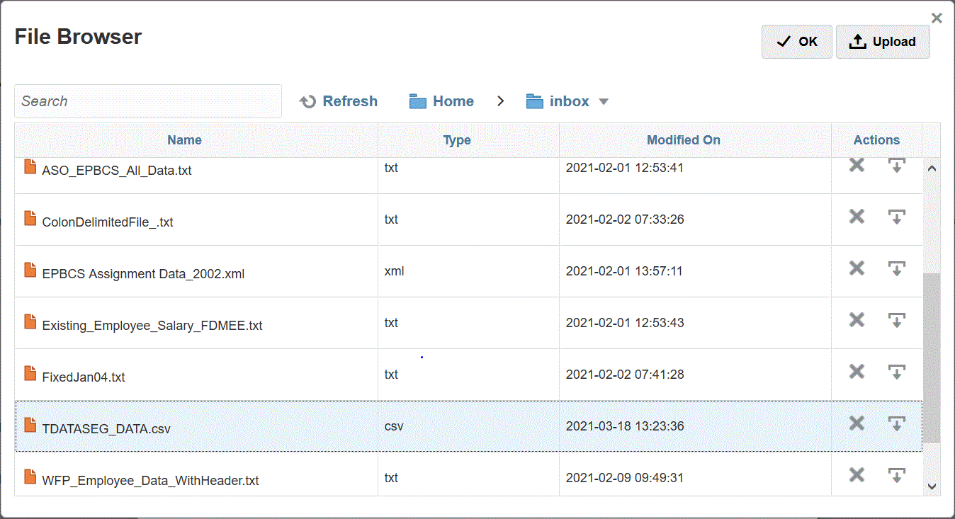 File Browser page