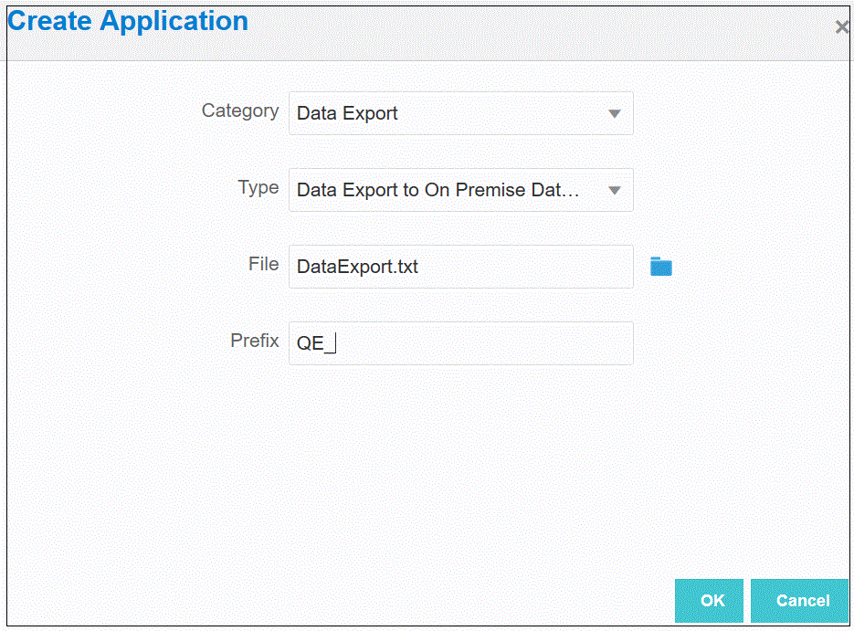 Image shows the Create Application page.