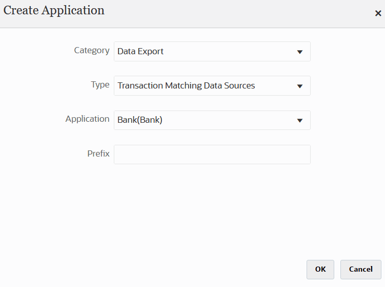 Image shows Create Application page.