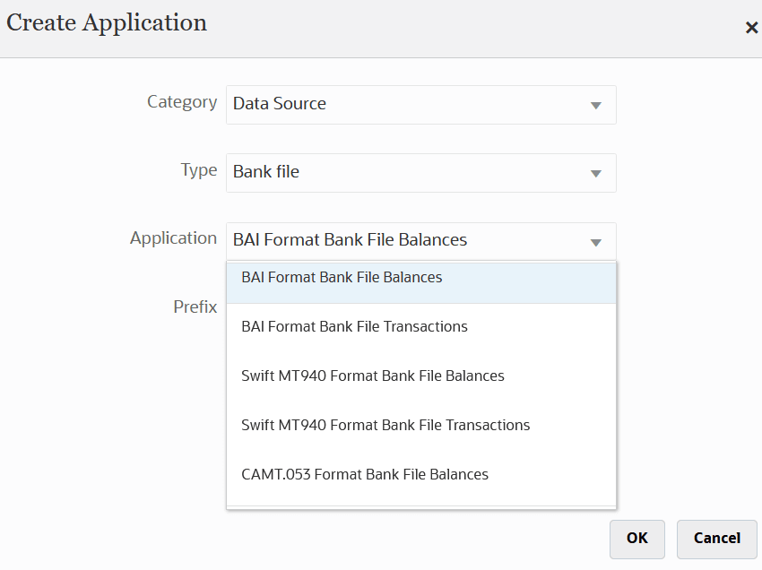 Image shows the Create Application page.