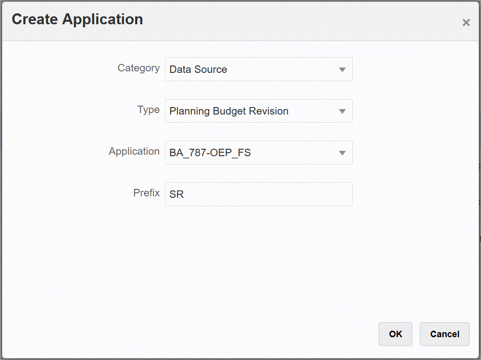 Image shows the Create Application page.