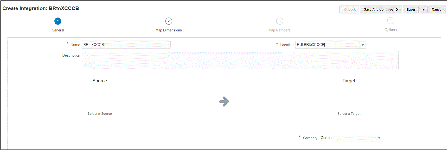 Image shows the Create Integration page.