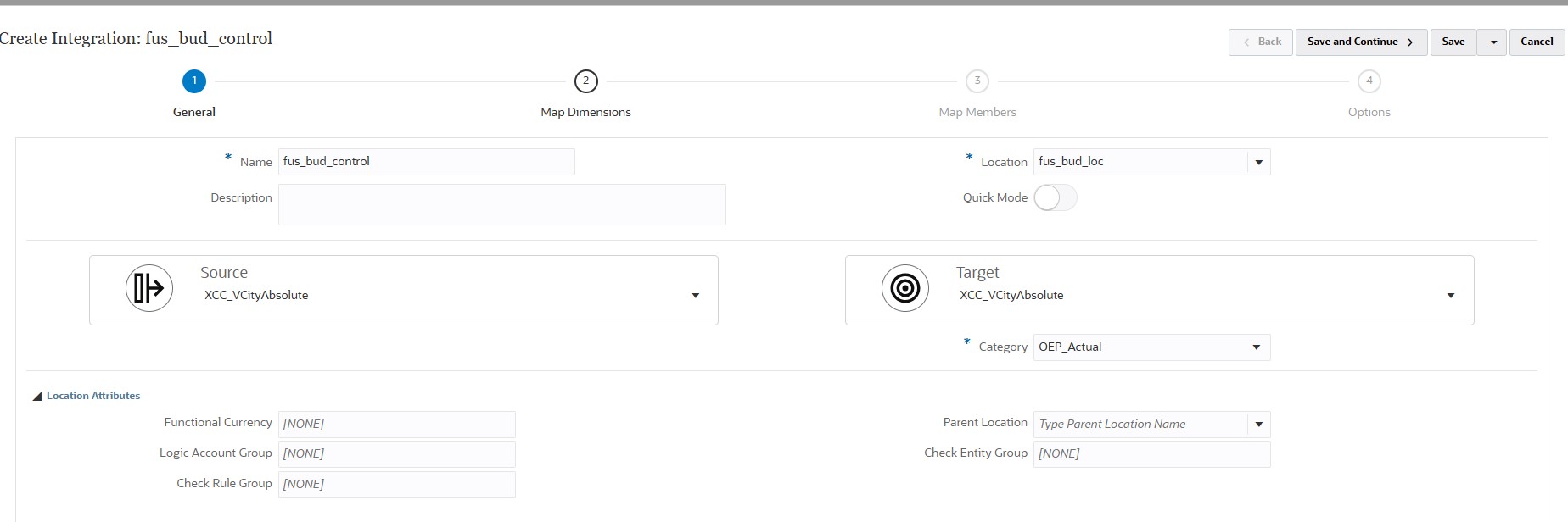 Image shows the Create Integration page.