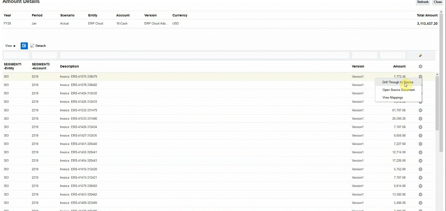 Image shows the Amount Details page.
