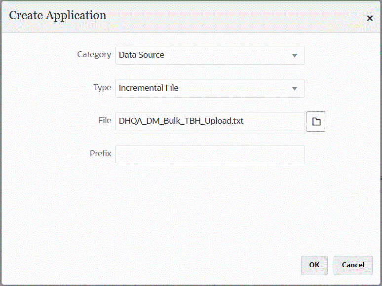 Image shows the Create Application page.