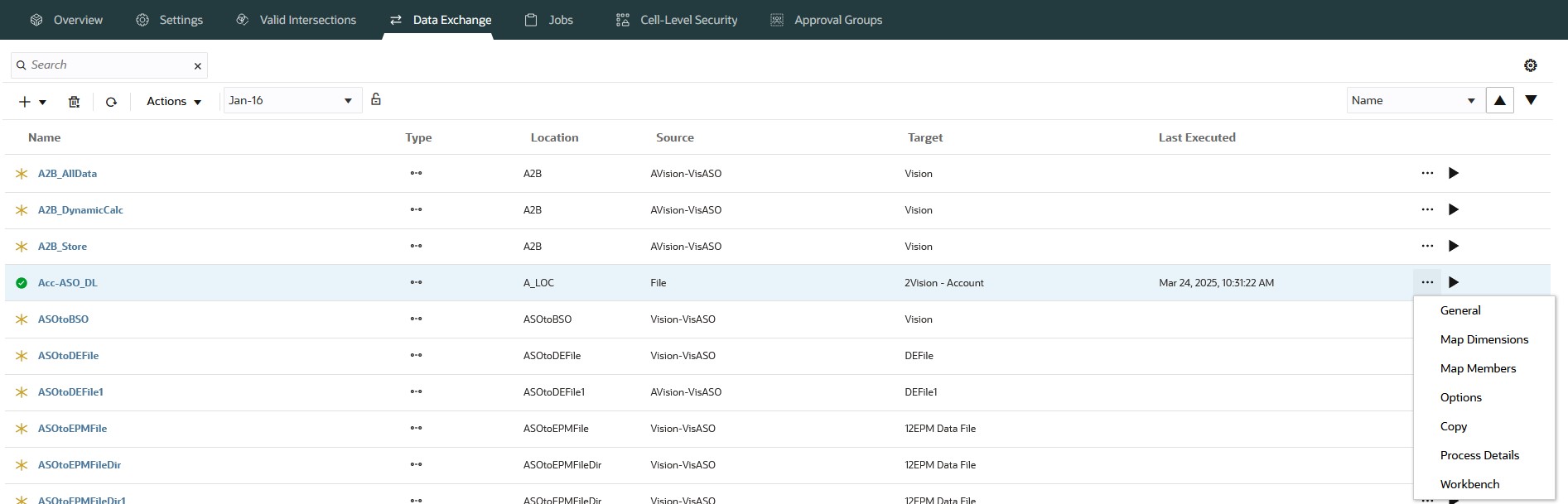 Image shows the Copy command on the Data Integration home page.