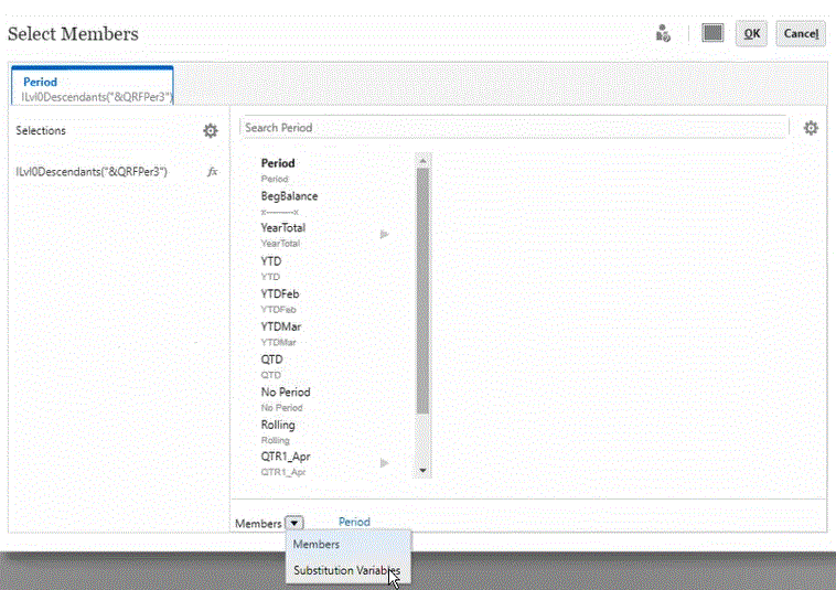 Image shows Select Members page