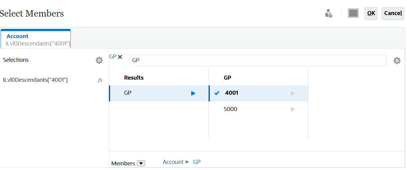 Image shows the Select Members page.