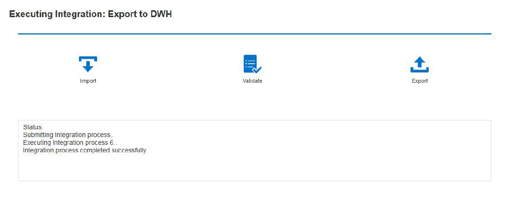 Image shows the Run Integration page.
