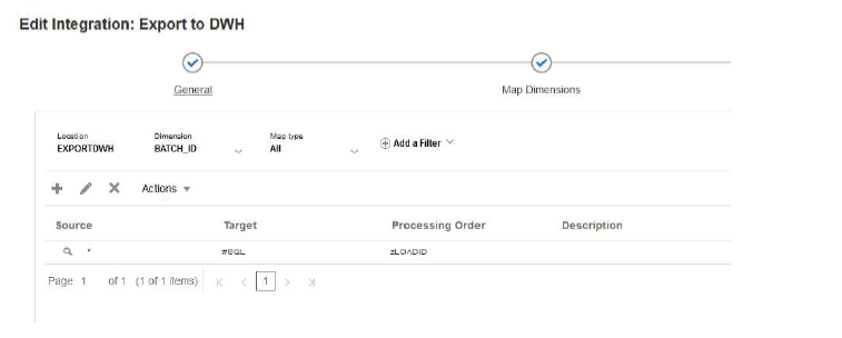 Image shows mapped BATCH_ID Dimension