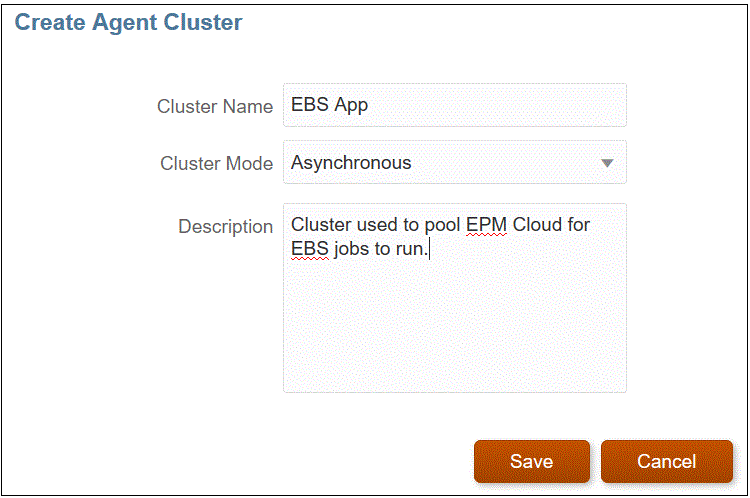 Image show the Create Agent Cluster screen.