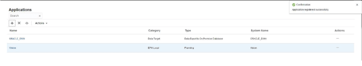 Image shows the Applications page.