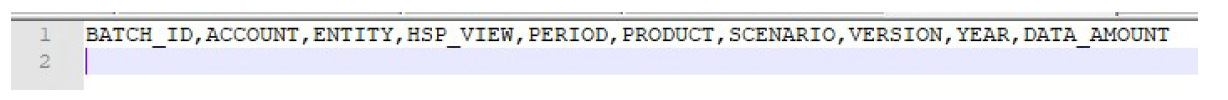 Image shows the CSV output file.