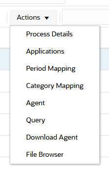 Image shows Applications option from the Actions menu.