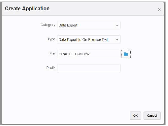 Image shows the Create Application page.