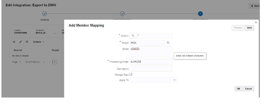 Image shows #SQL mapping for BATCH_ID using the LOADID column