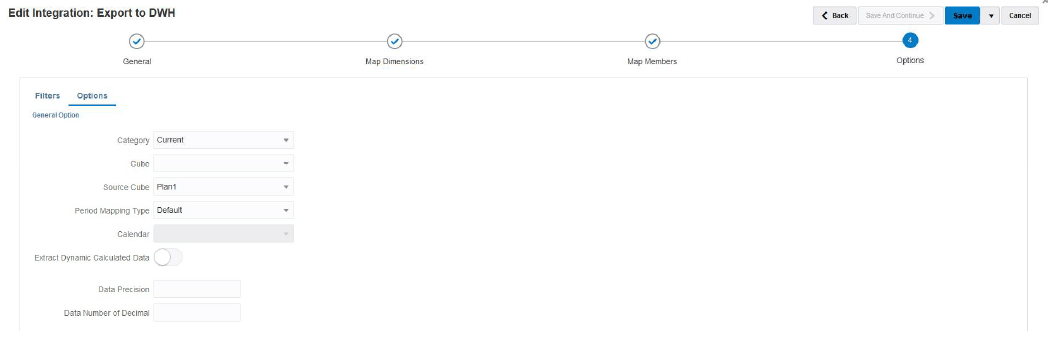 Image shows the Options tab of the Options page.