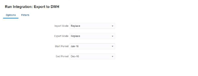 Image shows the Run Integration page.