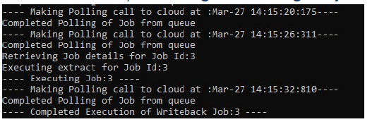 Image shows the job details in the agent.