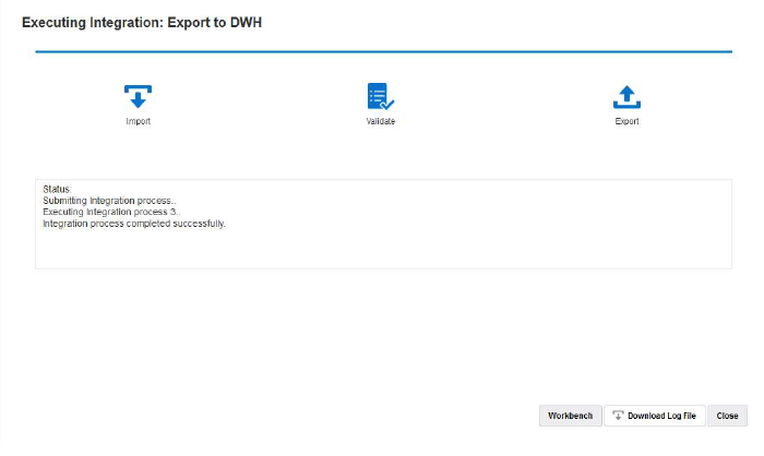 Image shows the job detail when the job is run in Data Inegration.