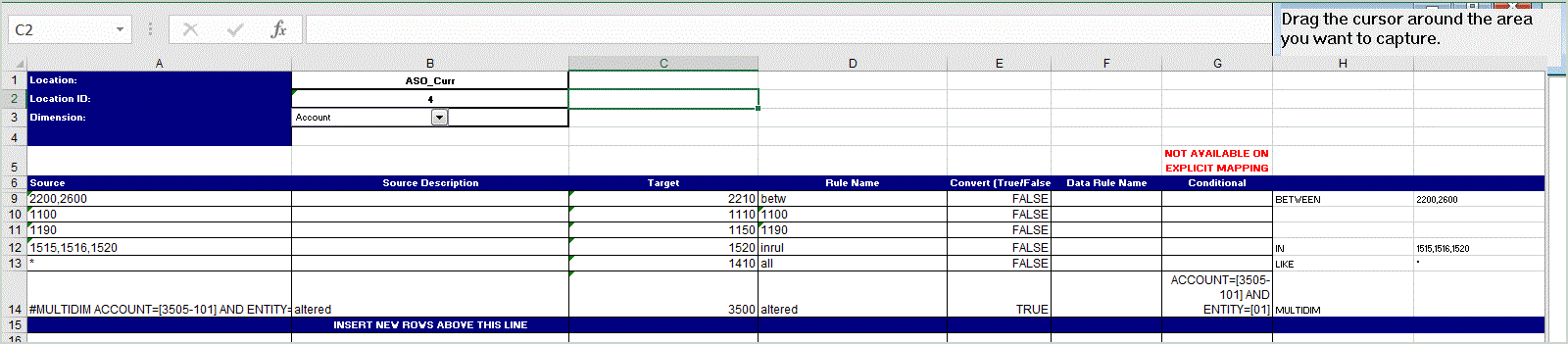 Image shows exported maps in Excel.