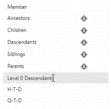 Function Selector list
