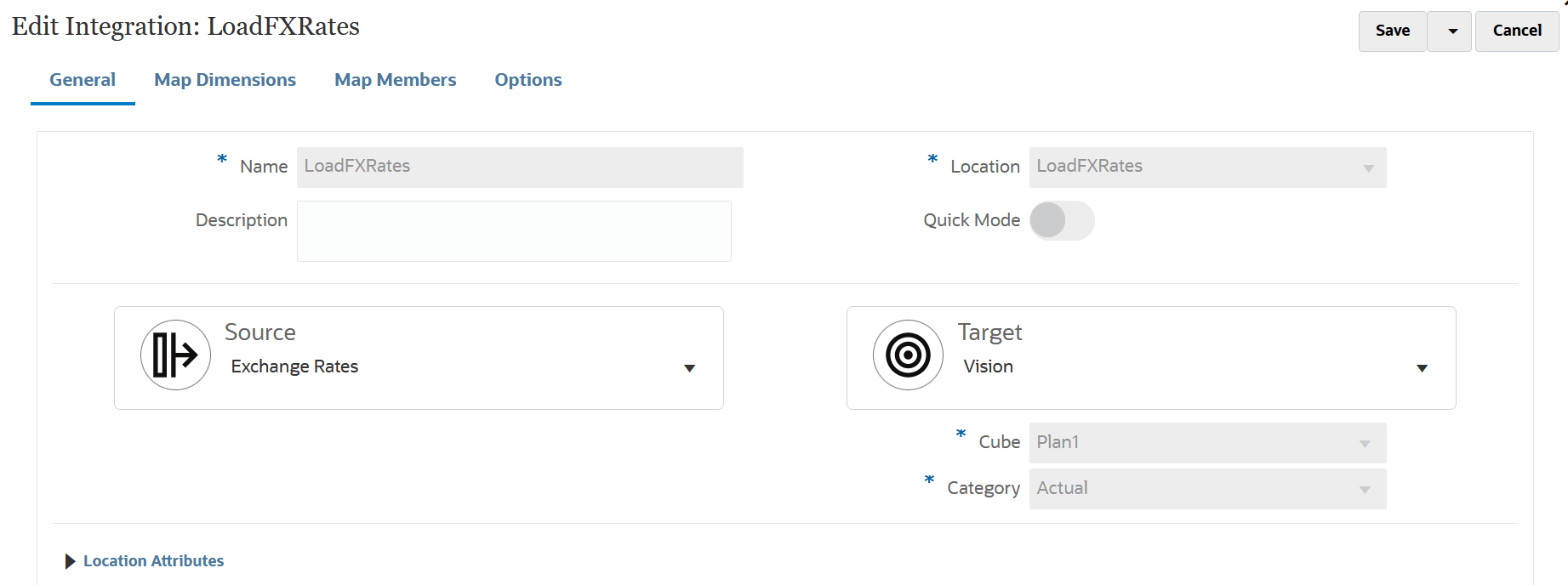 Images shows the Create Integration page.