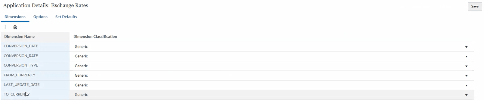 Image shows Dimensions tab in Application Details