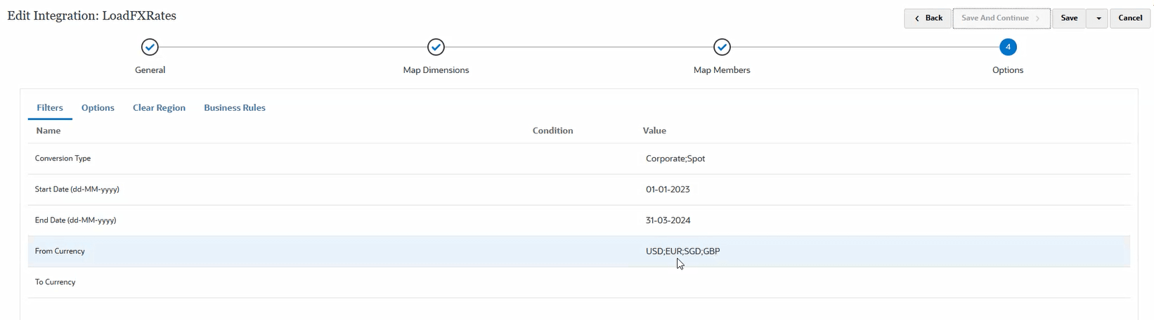 Image shows the Options tab in Options.
