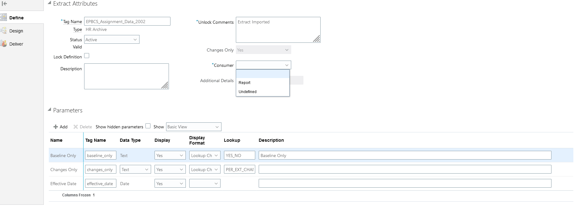 Image shows Extract Attributes page.