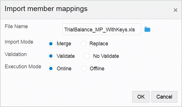 Image shows the Import member mappings screen.