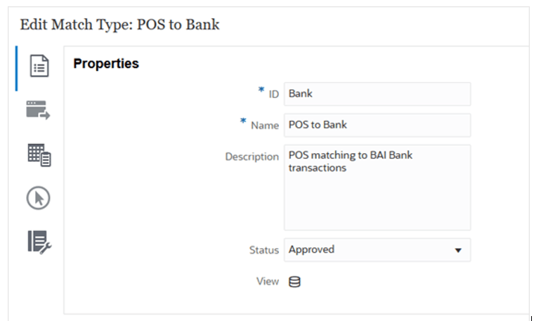 Image shows the Edit Match Type page.