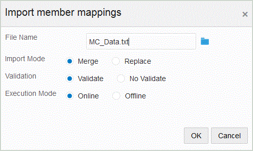 Image shows the Import member mappings page.