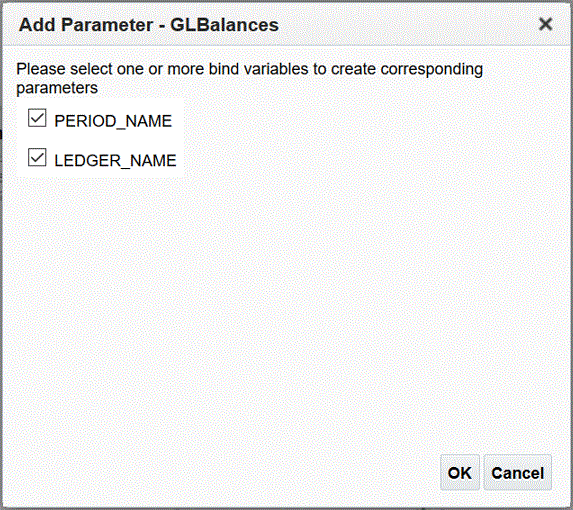 Image shows the Add Parameter page