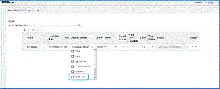 Image show the selected Data (CSV) format.